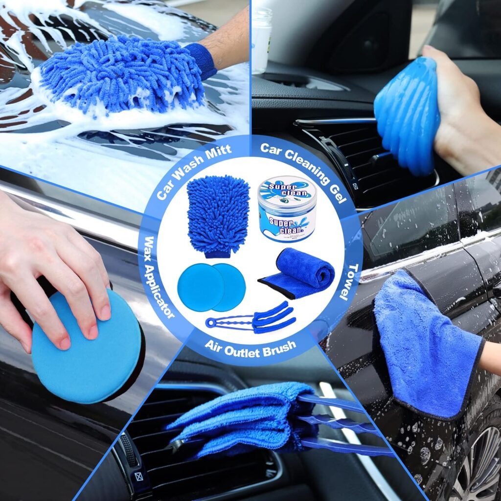 Detailing made easy! All-In-One Car Detailing Brush Set – Your car's magic wands for a spotless shine. 🚗🧼✨
