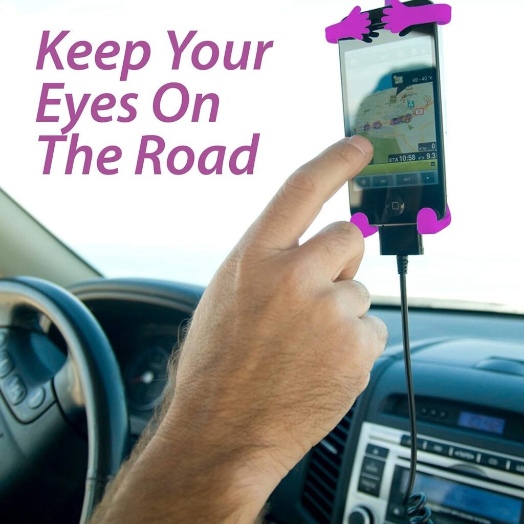 Innovative car dashboard accessory crafted with flexible silicone for secure and accessible smartphone support.