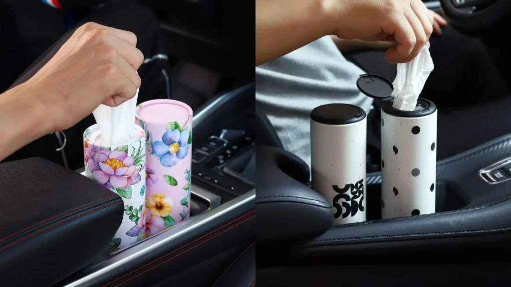 best car tissue holder cylinder refillable organizer