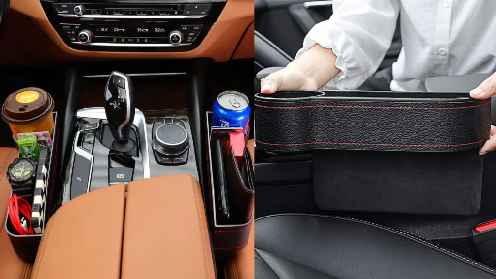 best auto console side storage box with cup holder