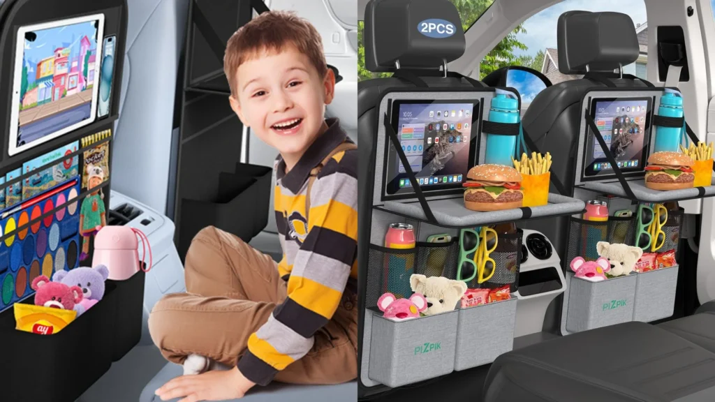 best car back seat organizer with foldable table tray