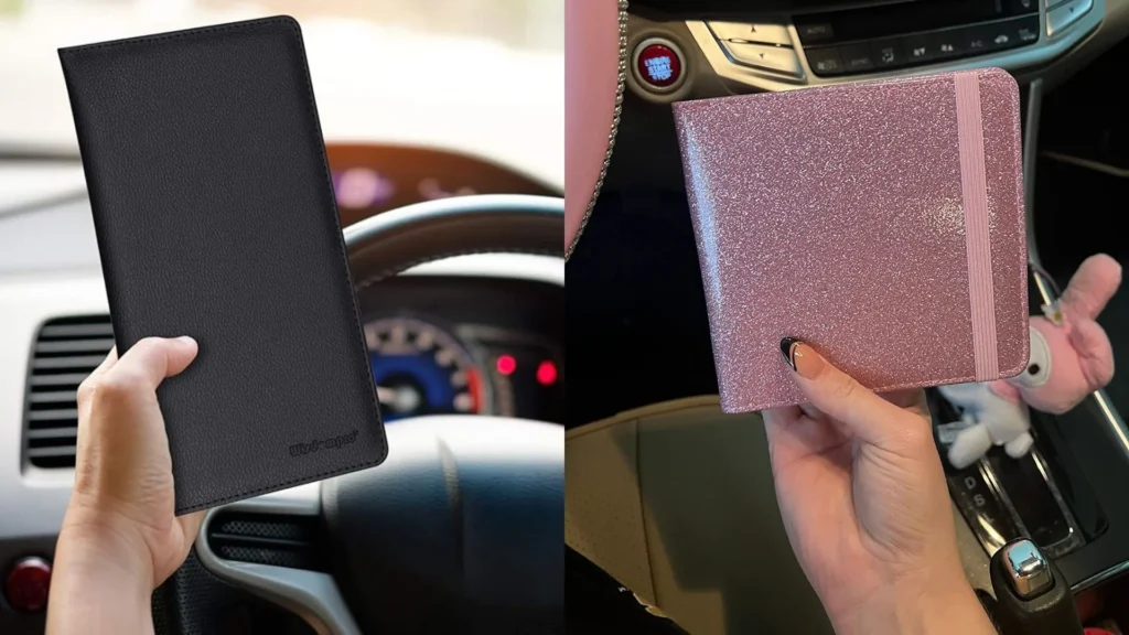 best car registration and insurance holder leather wallet